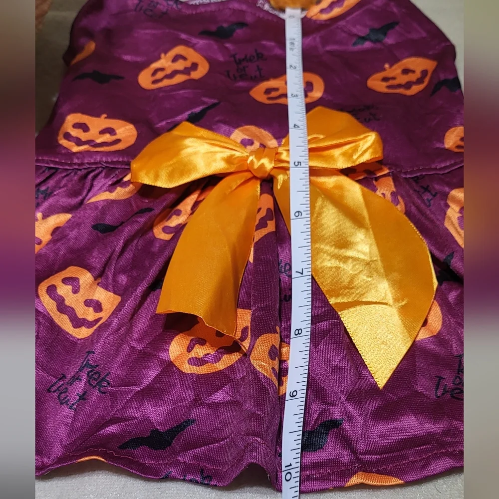 Purple Halloween Pumpkin Trick Or Treat Dog/Pet Dress Costume Size Medium- NWOT